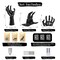 Halloween Decorations Indoor/Outdoor,3pcs Creepy Hands Wall Mountable with 3pcs Halloween led Lights and Remote Controlled,Halloween Wall Decor,Gothic Wall Decorations Indoor